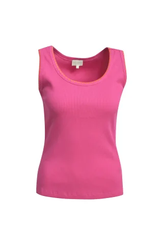 Milano Italy - Tanktop with crochet edge pink - Gr. - S