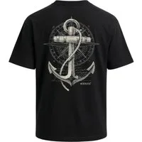 Neverless Oversize-Shirt Herren T-Shirt - Anker Kompass - Oversized Relaxed Fit Printshirt mit Print