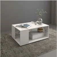 OTTO home Couchtisch Egypt Couchtisch,Sofatisch (1-St), Aus glänzend weiß lack. Holz, mit Glasablage,rechteckig,Breite 90 cm