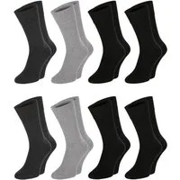 Chili Lifestyle Diabetikersocken Bestcare Gesundheitssocken Herren Damen schwarz grau blau Baumwolle (Multipack, 8-Paar, 4 Farben) Weichbund ohne Gummidruck