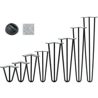 VENDOMNIA Tischbein Hairpin 4er Set, Metall, aus Stahl, 2 oder 3 Streben, Größenwahl, Haarnadel Möbelfüße,Hairpin Legs Tischgestell,Couchtisch, Schreibtisch