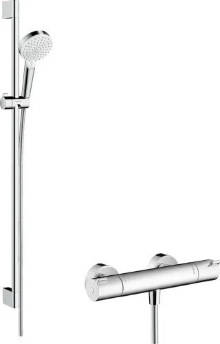 Hansgrohe Brausenkombi Crometta Vario/ Ecostat 1001 CL/Unica 900mm weiss/chrom, 27813400 27813400