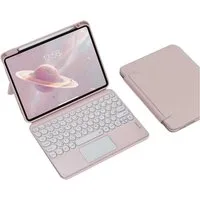 BBG Magnetische iPad Tastatur Hülle mit Touchpad, Abnehmbar iPad-Tastatur (Bluetooth QWERTZ Rundtasten, Pencil Halter)