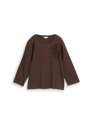 Tom Tailor - Shirt mit 3/4-Arm braun - Gr. - M