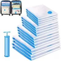 HEYHIPPO Kofferorganizer Vakuum-Kompressionsbeutel, Aufbewahrungsbeutel für Kleidung, 20 Stück (Geeignet zum Verpacken von Kleidung und zum Ordnen des Kleiderschranks, Transparenter Gepäck-Organizer in vier Größen), Komprimiertes Volumen, wiederverwe