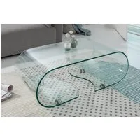 riess-ambiente Couchtisch FANTOME 90cm transparent, Wohnzimmer · Glas · rund · auf Rollen · Modern Design