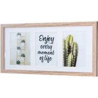 Levandeo® Bilderrahmen, Bilderrahmen für 3 Fotos 13x18cm Eiche gekälkt Holz MDF Portrait