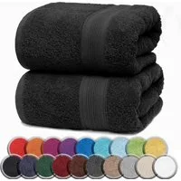 NatureMark Saunatuch Frottier Saunatücher 80x200cm, 100% Baumwolle (2-St), Premium Qualität SAUNATUCH Sauna-Handtuch, 80x200cm, Schwarz