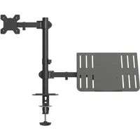 LMG Germany Monitor-Halterung Monitorhalterung mit Laptophalterung, 32 Zoll, max. 10 kg je Halterung, (bis 27 Zoll, Für Monitor & Laptop, VESA-kompatibel, 360° drehbar, höhenverstellbar)