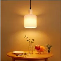 ZMH Pendelleuchte 1 Flammig Esstischlampe Holz - Hängeleuchte Vintage für Wohnzimmer, ‎Verstellbare Höhe, ohne Leuchtmittel, Rustikal Hängelampe Restaurant Schlafzimmer