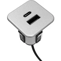 kalb Steckdose USB-C u. A Einbau-Hub 12VDC, schonendes Laden, Schwarz o. Silbergrau