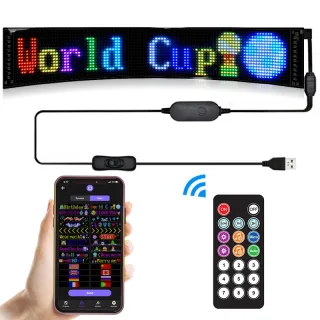 Car Indoor Display Screen Flexible Advertising Screen LED Soft Screen APP Bluetooth Control IP66 Waterproof Rating
