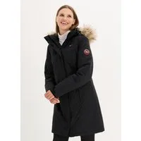 bonprix Wintermantel mit abnehmbarer Kapuze + Fellimitat, mit Innentasche und Kabelführung