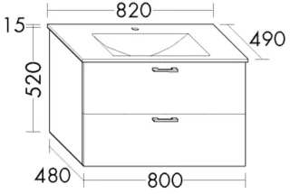 Burgbad Glas Waschtisch-Set Sys30 PG4 Sana Salbeigrau Ultramatt/Weiß, SFGT082F5967A0070 SFGT082F5967A0070