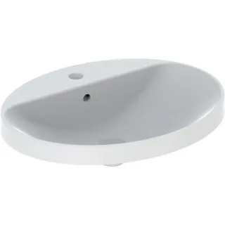 Geberit VariForm Einbauwaschtisch, oval mit Hahnlochbank, 60x48cm, mit Überlauf, 500725012 500725012