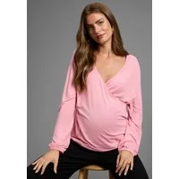 Neun Monate Umstandsshirt Viskose-Stillshirt mit praktischem Ausschnitt Umstands-Shirt für Schwangerschaft und Stillzeit