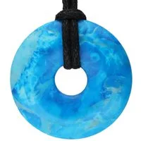 Lebensquelle Plus Kettenanhänger Türkis (rekonstruiert) Donut, 30 mm Anhänger + Baumwollband