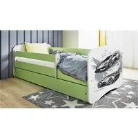 Raumhirsch Furniture Kinderbett 70x140, 80x160, 80x180 cm - Komplettset mit Matratze & Schublade (Bett für Jungs, Einzelbett für Kinder 2–12 Jahre mit Rausfallschutz), verschiedene Farben & Designs