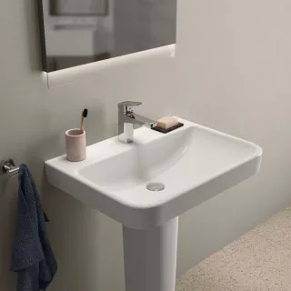 Ideal Standard i.life B Waschtisch T533801 ohne Hahnloch, ohne Überlauf, 65 x 48 x 18 cm, weiß