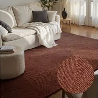 HANSE Home Wollteppich Calmio, auch als Läufer und in rund, rechteckig, Höhe: 18 mm, Handgetuftet, Wolle, Natur, Wohnzimmer, Schlafzimmer, Skandi, Hygge