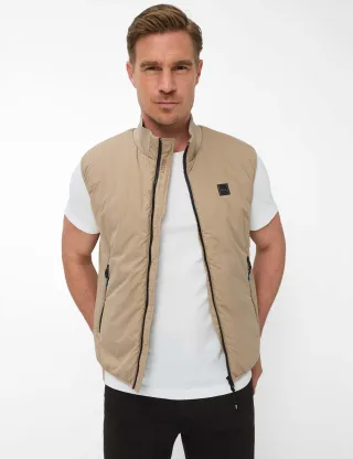 Brax Herren Weste Style LIAM sand, Beige, Gr. L