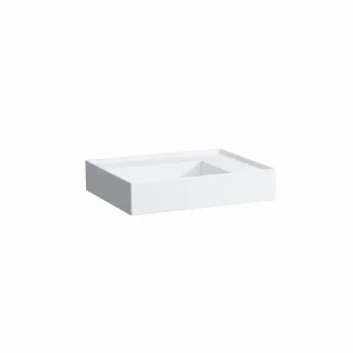 LAUFEN Aufsatz-Waschtisch Kartell 460x600x150, ohne Hl., ohne Üb. geschliffen Abl. rechts, schwarz g H8183340201121