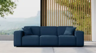 Gartensofa Loungesofa Sofa 3-Sitzer SUMMER wetterfester Stoff NXL Dunkelblau