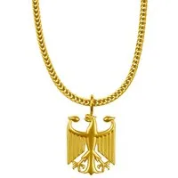 d'origine Kette mit Anhänger Deutschland Kette Herren – Bundesadler Wappen (Edelstahl)
