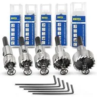 S&R Lochsäge HSS COBALT Stahl, 5% Kobalt-legiert, M35, HRC 64-66, Combo-Verzahnung, Set, 5-tlg., 5 teilig: 16 / 18,5 / 20 / 25 / 30 mm, Lochsägen-Satz für Metalle, Stahl, Edelstahl, Aluminium, Kunststoffe