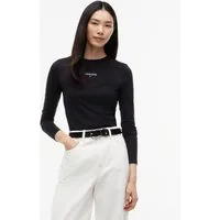 Tommy Jeans Langarmshirt TJW SLIM CLASSIC LOGO LS TEE Baumwollmischung, slim fit