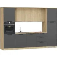 KOCHSTATION Küchenzeile KS-Luna, Einbauküche, Zeilenküche, Küchenblock, Breite 300 cm, wahlweise mit Hanseatic-E-Geräten, APL 35mm stark