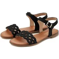 LASCANA Sommerschuh Sandale Sandalette, Sommerschuh aus Leder mit Cut-Outs und weicher Innensohle