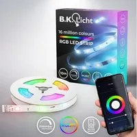 B.K.Licht LED Stripe Wifi RGBIC LED Strip, 10 m, mit App Steuerung, 300-flammig, Lichtleiste, mit Musiksensor, smartes LED Band, Selbstklebend