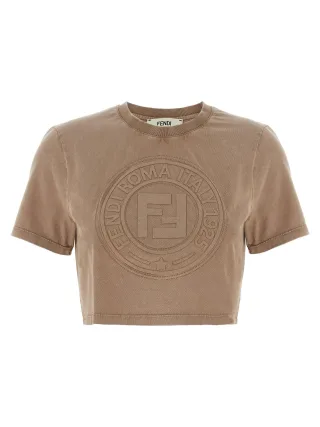 Fendi Braunes Baumwoll-T-Shirt