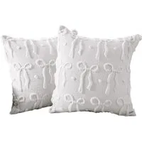 CLTYQ Kissenbezug Dekorative Kissenbezüge mit Schleife, Weihnachtskissenbezüge 45x45 cm, (2 Stück), weicher Plüsch, für Bett, Sofa, Couch, Wohnzimmer
