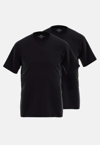 götzburg bodywear - GÖTZBURG Herren T-Shirt uni 2er Pack black - Gr. - M