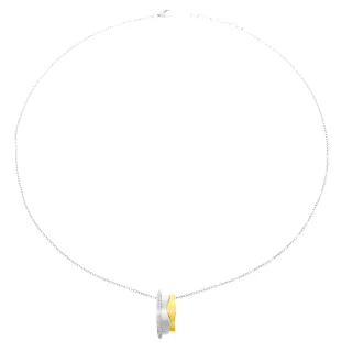 Orphelia Damen 925er Sterling Silberkette mit Anhänger - Silber/Gold ZH-6042/1