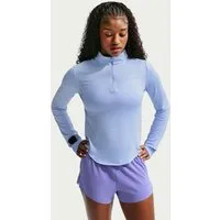 Nike Lauftop W NK SWIFT DF UV HZ TOP hochschließender Kragen, mit Reißverschluss, atmungsaktives Material