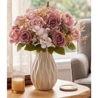Kunstblumenstrauß Kunstblumen Set Deko künstlicher Blumenstrauß, Fanci Home, realistische Deko pflegeleicht Wohnzimmer Tisch modern