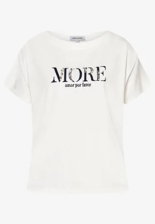 MORE & MORE - T-Shirt mit Print weiß - Gr. - 40