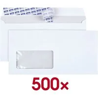Otto Office Premium Briefumschlag, DIN lang, mit Fenster, haftklebend