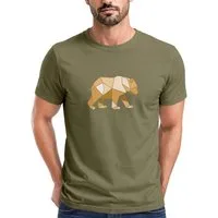 Neverless Print-Shirt Herren T-Shirt Bär Aufdruck Grafik Outdoor Polygon Motive Printshirt mit Print