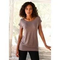 LASCANA Longshirt mit breitem Bund aus luftigem Viskose-Stretch