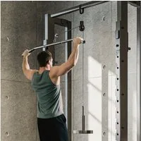 SPORTNOW Kraftstation Fitness Latzug für LAT Pull Down, Bizeps Curl, 0 Gewichtsblöcke (Kabelzugsystem, 10-tlg., für verschiedene Übungen), Stahl, All-in-1-Set, Schwarz