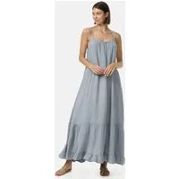 Rayshyne Maxikleid PM48 (Romantisches Maxikleid aus Musselin mit Spaghettiträgern) mit Rüschen, Atmungsaktiv, Hautfreundlich