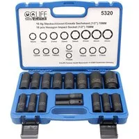 CCLIFE Steckschlüssel 16tlg 1/2" Schlagschrauber Nüsse Set, 10-32mm Cr-Mo Sechskant Nuss (set, 16 St)