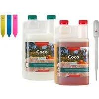 Canna Pflanzendünger Canna Coco A&B, Coco A & B inkl. Dosierpipette und Pflanzenschildern, Zweiteiliges Nährstoffsystem für Coco-Substrate