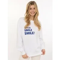 Zwillingsherz Hoodie "Smile Smile Smile" Rundhals, Stickerei in Neon, fröhliche Botschaft