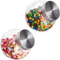 relaxdays Vorratsglas Bonbongläser 2er Set 1,5 L, Glas, (2-tlg)
