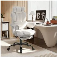 oyajia Chefsessel Ergonomischer Bürostuhl, Höhenverstellbar Schreibtischstuhl (Bürostuhl 200 kg mit Fußstütze und Lendenwirbelstütze), 135° neigbar, für Wohnzimmer, Büro